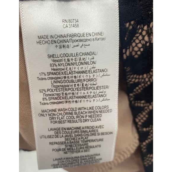 BCBGMAXAZRIA Renee Mini Dress Bodycon Ruched Leopard Print Mesh Lace Black M - Picture 8 of 9